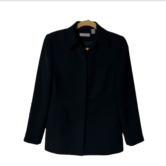 Kate Hill Blazer Dark Navy Blue and Red Pinstripe Size 4 - Picture 1 of 9